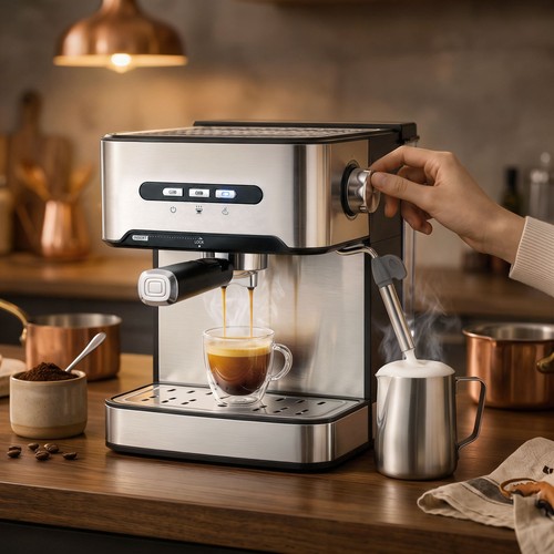 Espresso machine with milk - with,